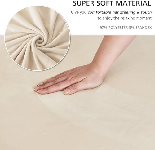 NICEEC Beige Armchair Covers Arm Chair Cover Armchair Slipcovers with Skirt