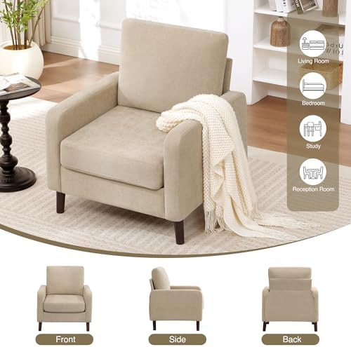 Accent Chair for Living Room, Modern Reading Chair for Bedroom, Upholstered A...