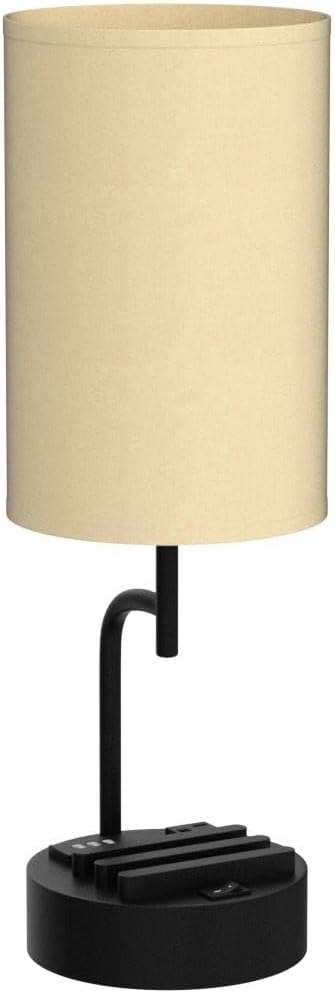 Dreamholder Table Lamp with 3 USB Charging Ports, Modern Desk Lamp with AC Ou...