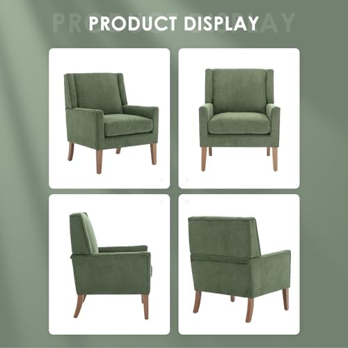 COLAMY Modern Wingback Living Room Chair Set of 2, Upholstered Fabric Accent ...