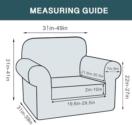 FantasDecor 2 Piece Chair Sofa Covers 85% Polyester, 15% Spandex for Living R...
