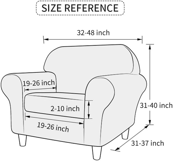 FORCHEER Armchair Slipcovers 2 Piece Printed Sofa Couch Covers with 1 Separat...