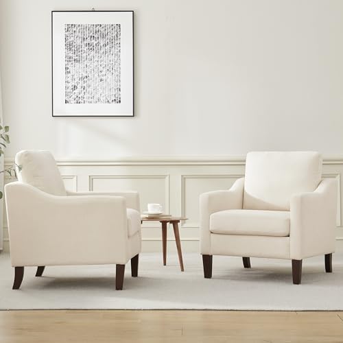 VKNOW Accent Chairs, Modern Upholstered Armchairs, Beige