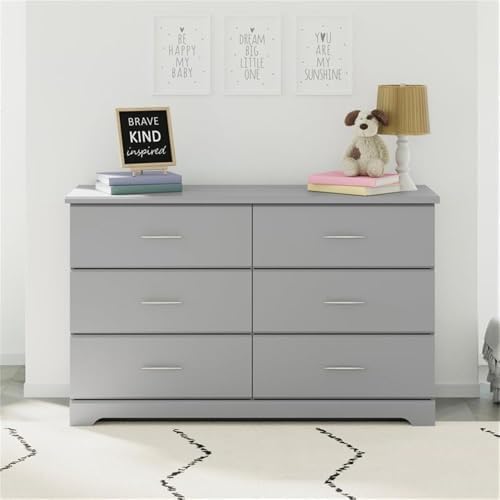 Storkcraft Brookside 6 Drawer Dresser, Pebble Gray