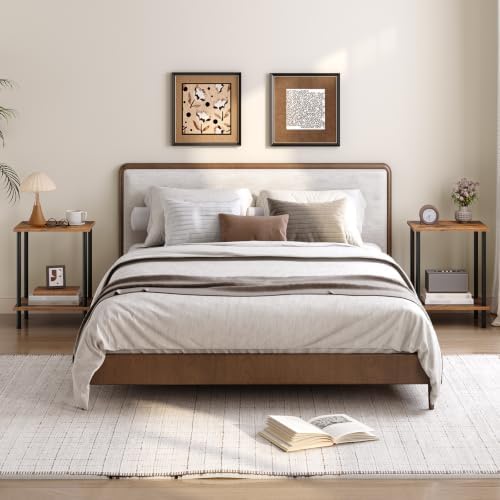 HOOBRO End Tables Set of 2, Small Side Tables, Nightstands for Small Spaces