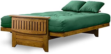 Brentwood Tray Arm Futon Sofabed Set - Full Frame, 8" Hunter Green Mattr...
