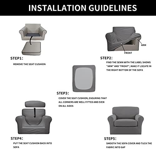 Easy-Going 2 Pieces Stretch Sofa Slipcover for Armchair Washable