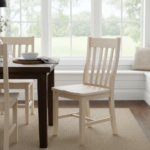 IC International Concepts Set of 2 Cafe Solid Wood Chairs, Unfinished