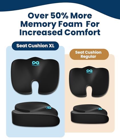 Everlasting Comfort Doctor Recommended Memory Foam Seat Cushion for Office Ch...