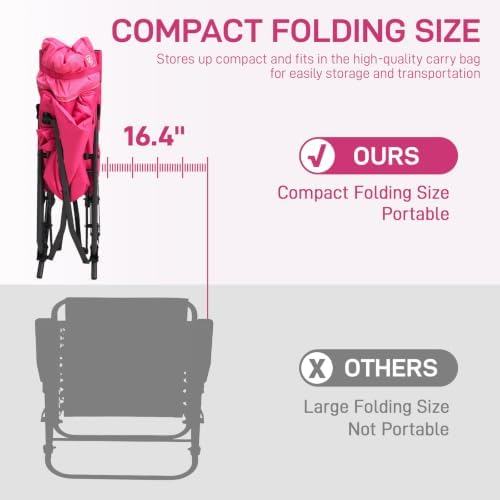 EVER ADVANCED Oversized Folding Rocking Camping Chair, Padded