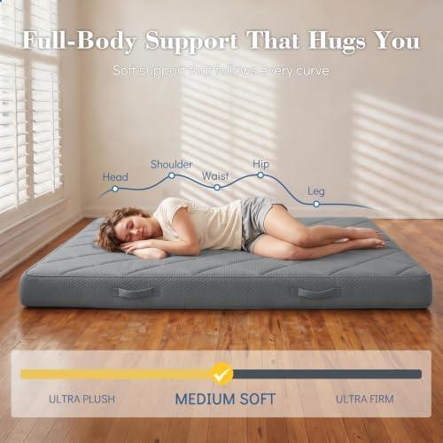 6" Full Size Futon Mattress Replacement with Handles,71X52X6
