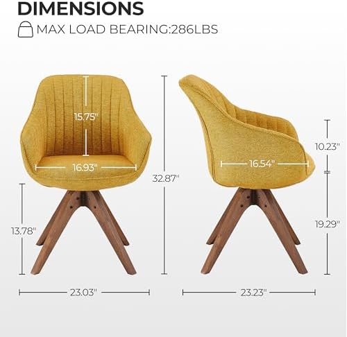Zouron Mid Century Modern Accent Chair with Wooden Legs, Upholstered Swivel C...