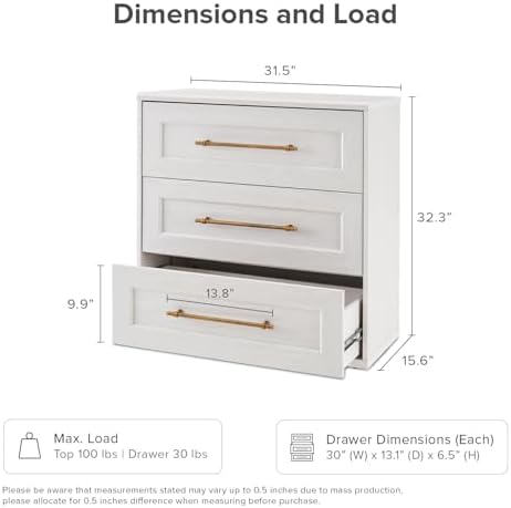 mopio Blake Dresser, Night Stand (White Oak, Set of 2)