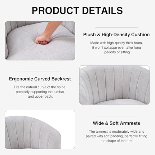 CANMOV Swivel Accent Chair with Armrest, Modern 360 Degree Swivel Barrel Chai...