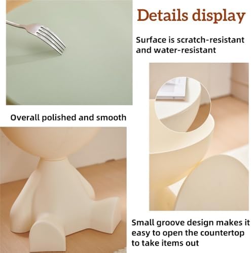 Creative Side Table, Bedside Table with Storage, Round End Table, Balcony Tab...