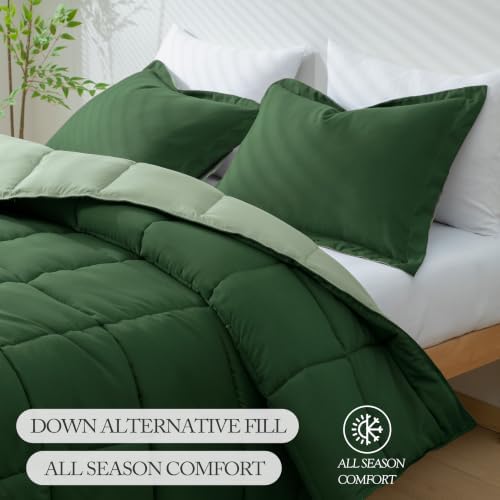HIG 3pc Green Queen Size Bedding Comforter Set Duvet Insert Blanket