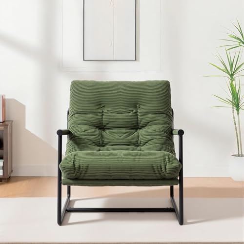 Modern Accent Chair Set of 2, Living Room Chair with Metal Frame,Upholstered ...