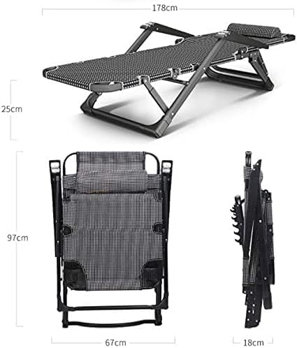 Folding Outdoor Chaise Lounge Chair,with Pillow Gravity Adjustable Reclining ...