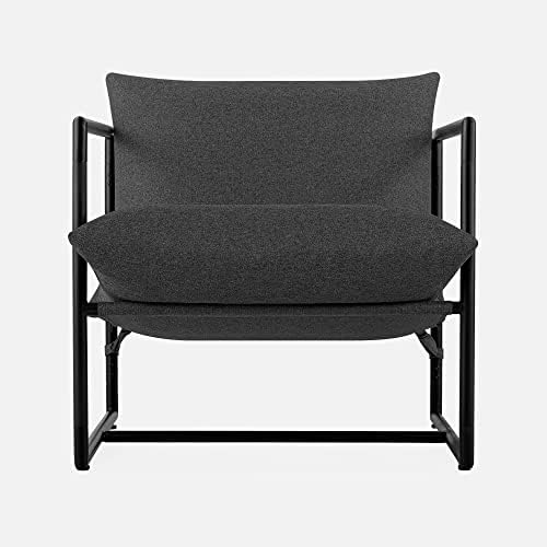 Zinus Aidan Sling Accent Chair, Metal Framed Armchair with Shredded Foam Cush...
