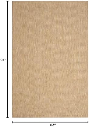 SAFAVIEH Courtyard Outdoor Area Rug 5'3"x7'7", Natural &...