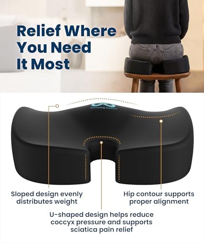 Everlasting Comfort Doctor Recommended Memory Foam Seat Cushion for Office Ch...