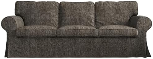 MASWOND Sofa Cover for IKEA Ektorp 3 Seat Couch Cover, Dark Brown, 7pcs