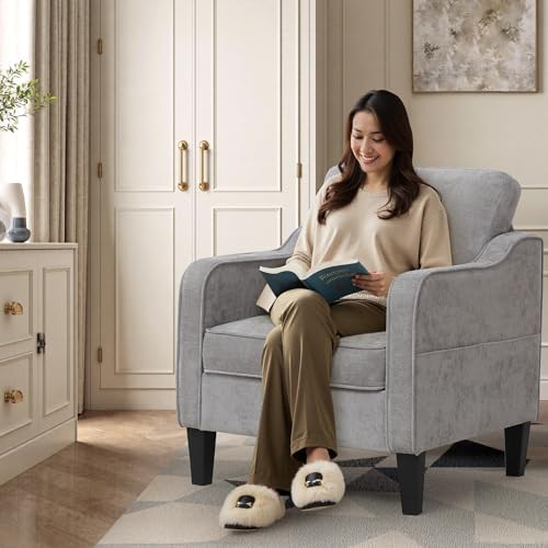 Accent Chair for Living Room, Mid Century Modern Reading Chair for Bedroom, U...