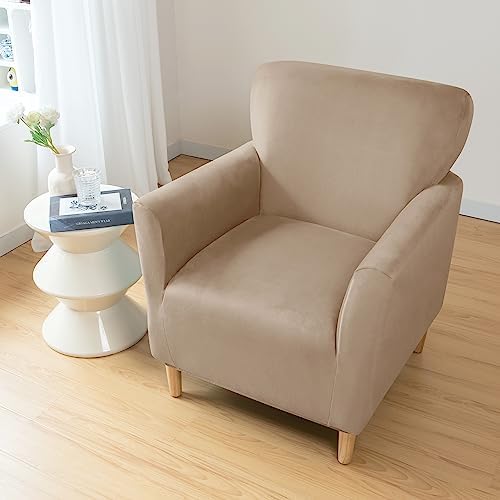 LiveGo Stretch Mid Century Modern Armchair Slipcover 1-Piece Solid Accent Cha...