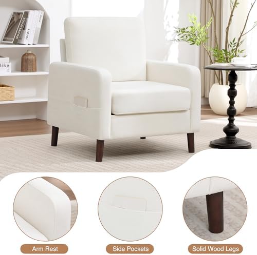 Accent Chair for Living Room, Modern Reading Chair for Bedroom, Upholstered A...