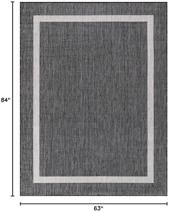 Luul Home Bordered Outdoor Rug 5x7 Washable Outside Carpet for Indoor Patio P...