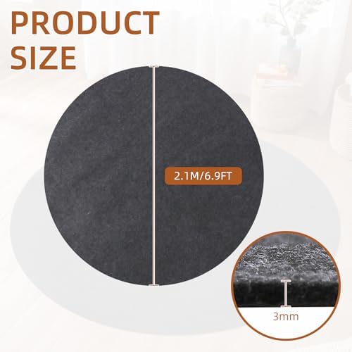 Waterproof Non-Slip Rug Pad, Round 7 Ft Carpet Pads for Large Area Rugs 1/8&q...