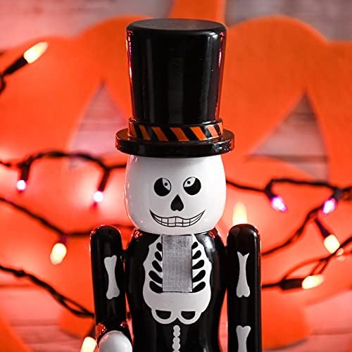 Ornativity Christmas Scary Skeleton Nutcracker – Black and White Wooden Day o...