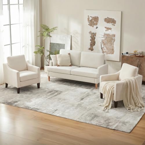 VKNOW Accent Chairs, Modern Upholstered Armchairs, Beige