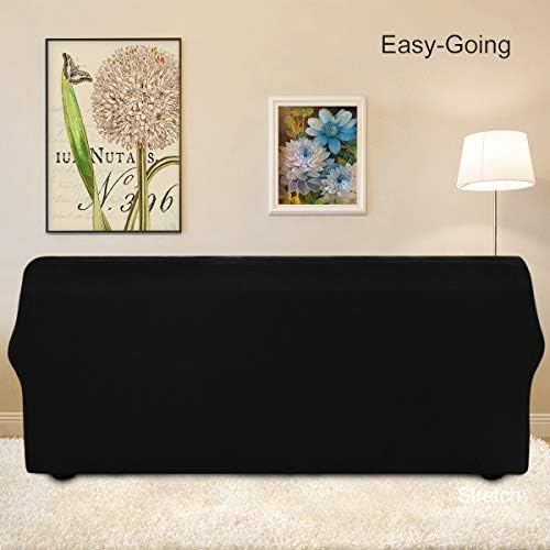 Easy-Going Stretch Couch Covers for Sofa Washable Large Black