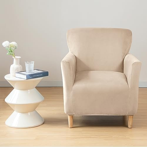 LiveGo Stretch Mid Century Modern Armchair Slipcover 1-Piece Jacquard Accent ...