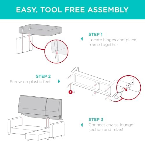 Best Choice Products Upholstered Sectional Sofa for Home, Apartment, Dorm, Bo...