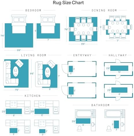 ReaLife Rugs Machine Washable Area Rug - Living Room Bedroom Bathroom Kitchen...