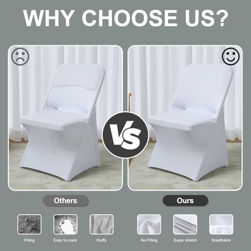 Trlyc White Spandex Chair Covers 100 Pcs for Wedding Party