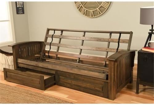 Kodiak Furniture Washington Queen Size Futon Frame with Storage Drawers - Woo...