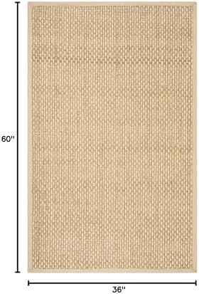 SAFAVIEH Area Rug 3x5 - Natural Fiber Collection - Natural & Beige, Seagr...