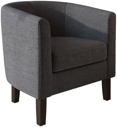 BELLEZE Living Room Chair, Linen Round Accent Barrel Chair, Club Tub Sofa Cha...