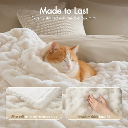 Madison Park Ruched Fur Luxury Throw Premium Soft Cozy Brushed Long Faux Fur ...