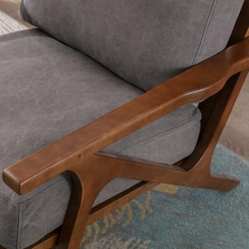 chairus Mid-Century Modern Accent Chair, Comfy Upholstered Lounge Armchair wi...