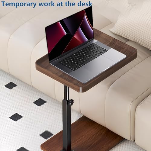 C Table End Table Adjustable Height, 360°Swivel TV Tray Table for Small Space...