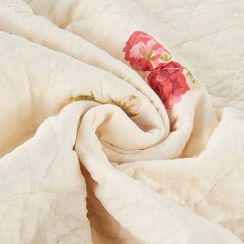 Cozyholy Original 100% Cotton Quilt Pink Floral Patchwork Quilts Quilted Thro...