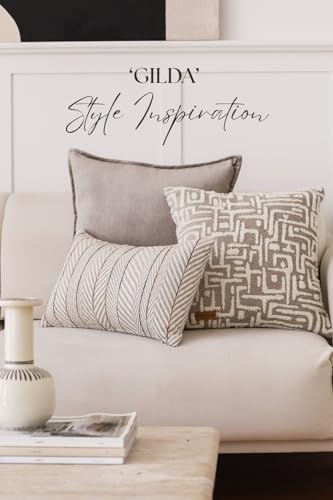 Woven Jacquard Throw Pillow Cover, Pack of 1 Geometric Pattern Textured Decor...
