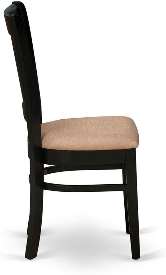 East West Furniture VAC-BLK-C Vancouver Dining Chairs - Linen Fabric Upholste...