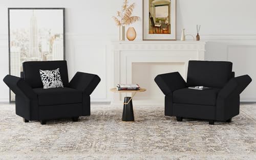 Belffin Modular Sectional Arm Accent Chair with Storage Seat Velvet Armchair ...