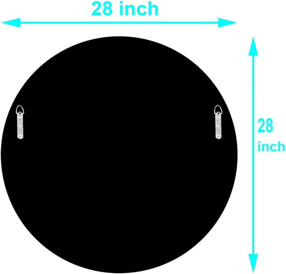 QMDECOR Round Wall Mirror 28x28 inch Crystal Crush Diamond Decor for Home Dec...