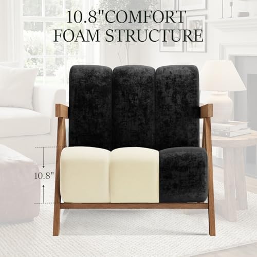Modern Accent Chair for Living Room Bedroom,Comfy Chenille Reading Chair with...